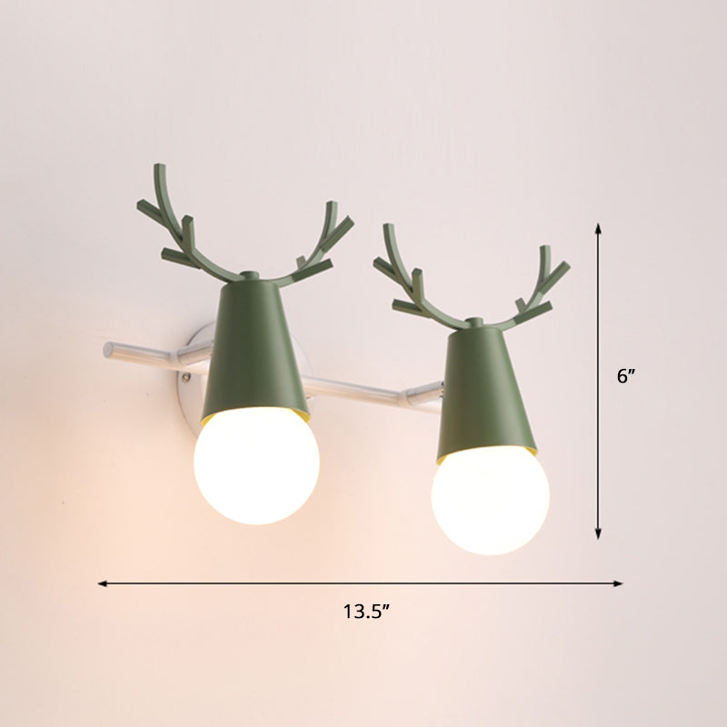 Deer Vanity Light Fixture Nordic Style Metall Schlafzimmer Verstellbare Wandmontage Licht | Brehn