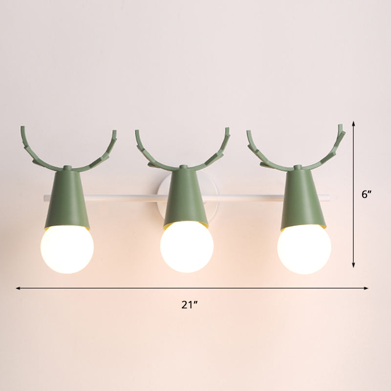 Deer Vanity Light Fixture Nordic Style Metall Schlafzimmer Verstellbare Wandmontage Licht | Brehn