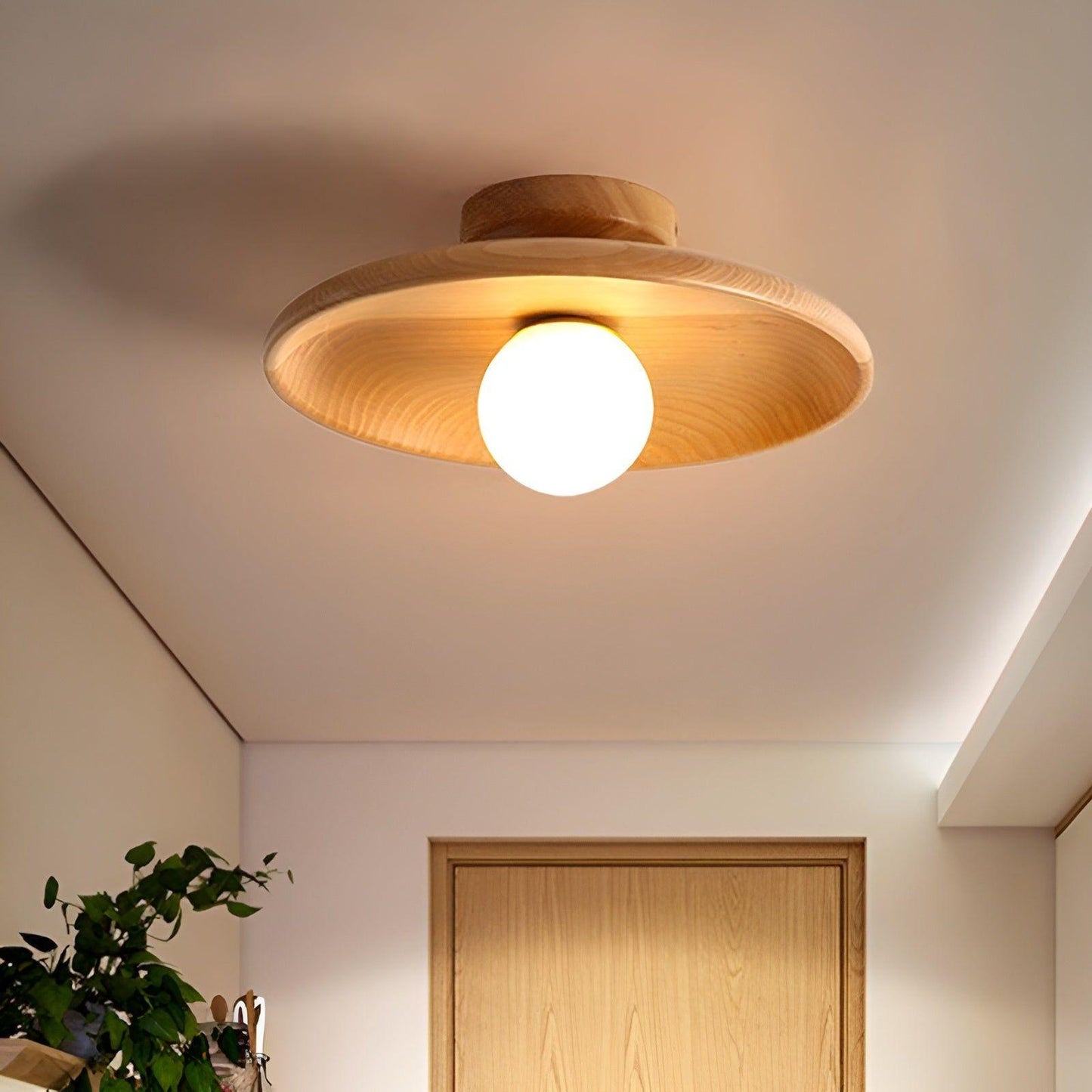 WoodBrehniss Light - Minimalistische Holzscheiben Wabi Sabi Deckenleuchte | Brehn