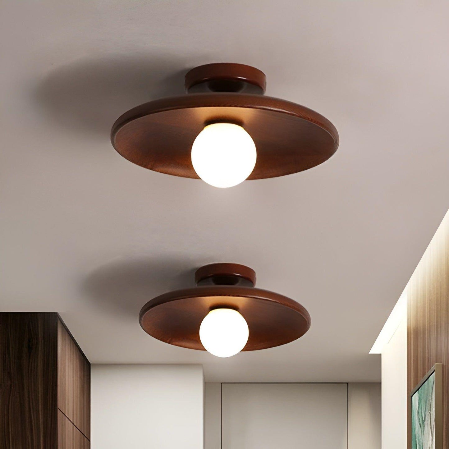 WoodBrehniss Light - Minimalistische Holzscheiben Wabi Sabi Deckenleuchte | Brehn