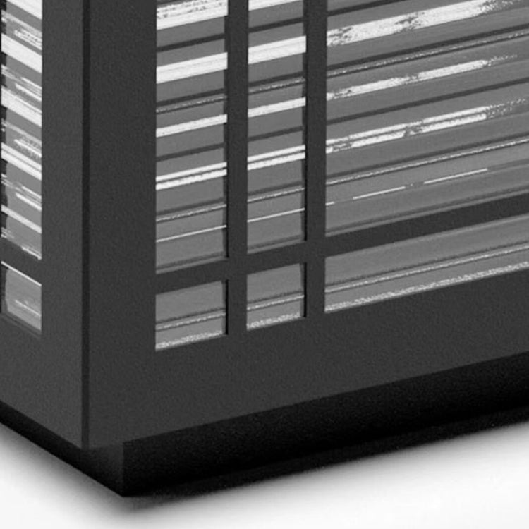 Traditionelle chinesische quadratische Aluminium-Glas 1-Licht Post Kopf Licht für Garten | Brehn