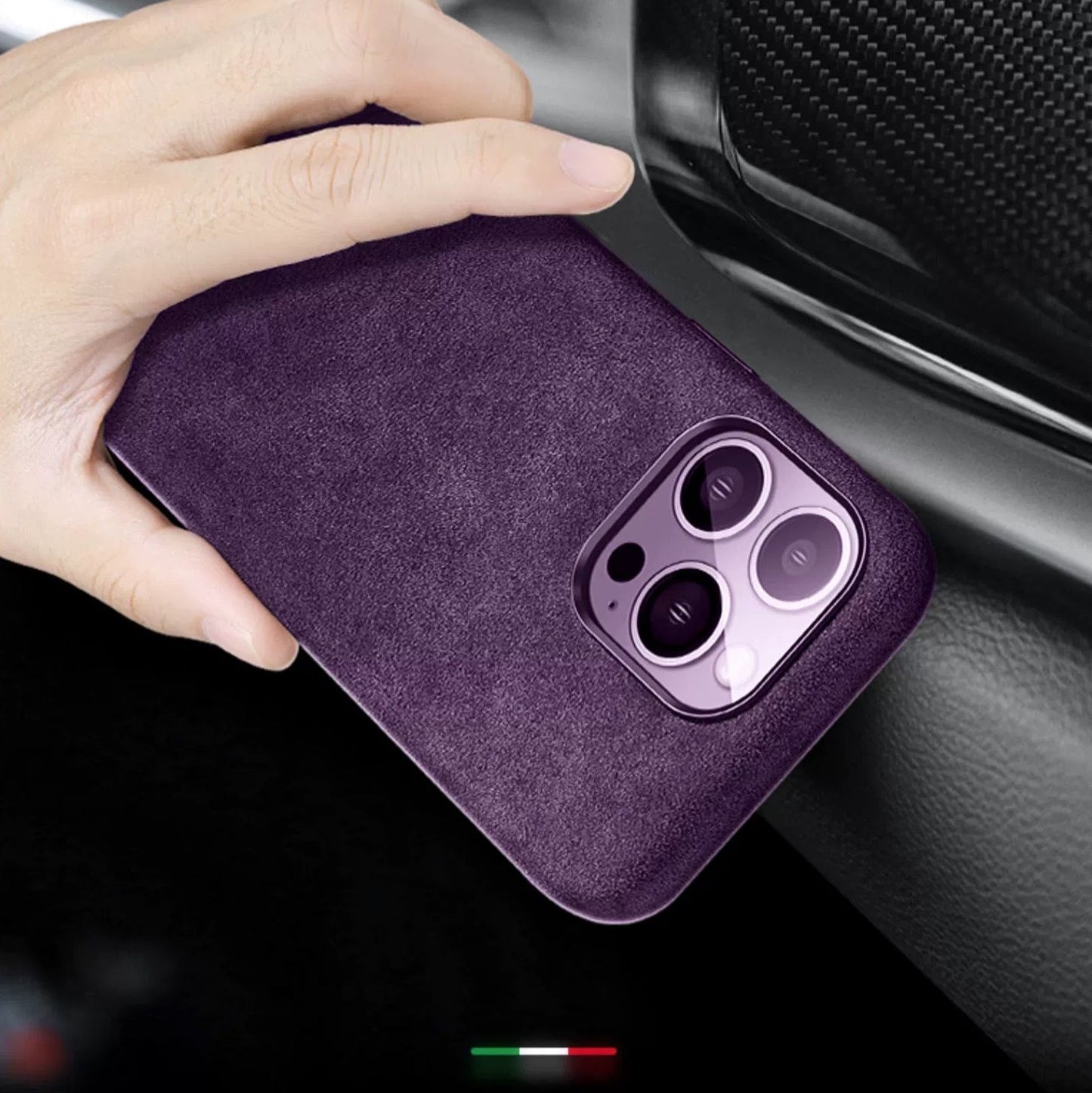 Italienisches Alcantara-Magnetcase für Iphone