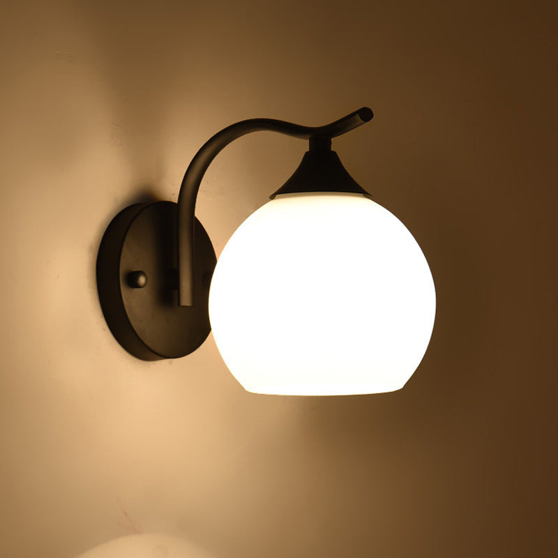 Satin Opal Glas Kuppel Wandleuchte Einfache Stil Korridor Wandmontage Lampe | Brehn