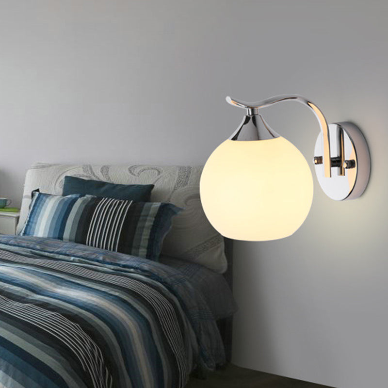 Satin Opal Glas Kuppel Wandleuchte Einfache Stil Korridor Wandmontage Lampe | Brehn