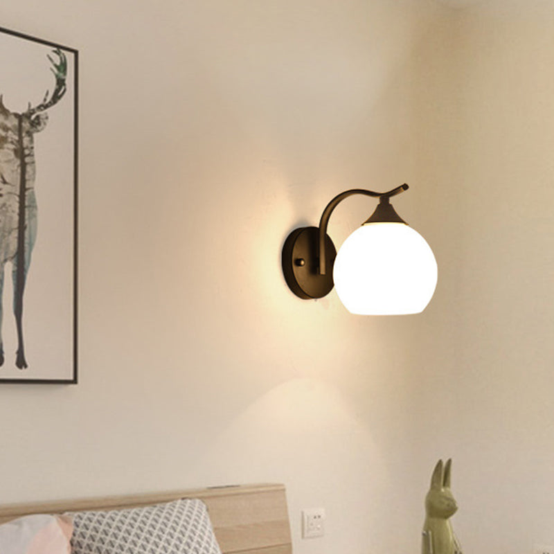 Satin Opal Glas Kuppel Wandleuchte Einfache Stil Korridor Wandmontage Lampe | Brehn