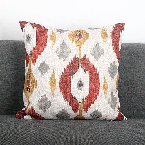 Ikat-Print Quadrat Decorative Throw Kissenbezug mit verborgener Reißverschluss