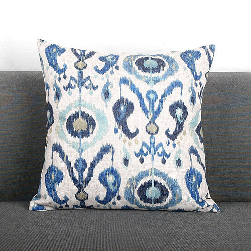 Ikat-Print Quadrat Decorative Throw Kissenbezug mit verborgener Reißverschluss