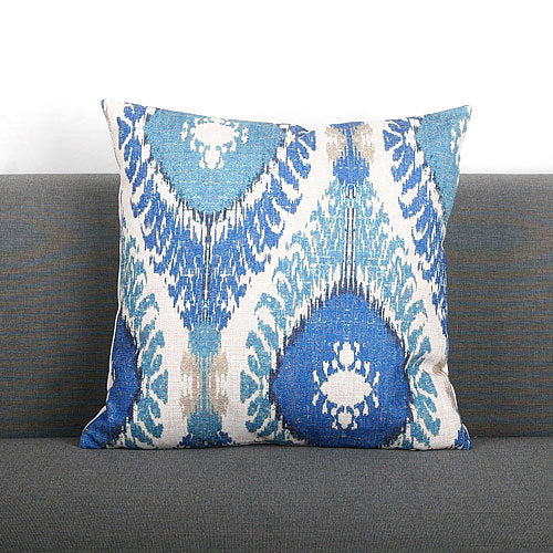 Ikat-Print Quadrat Decorative Throw Kissenbezug mit verborgener Reißverschluss