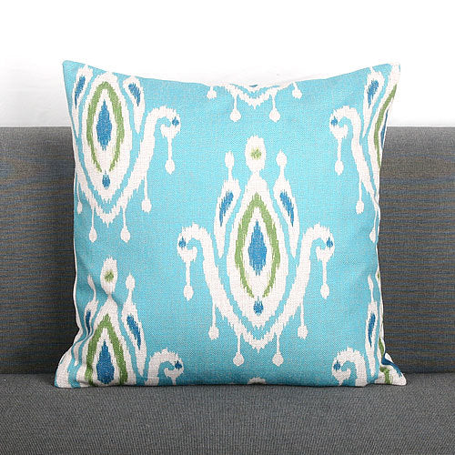 Ikat-Print Quadrat Decorative Throw Kissenbezug mit verborgener Reißverschluss