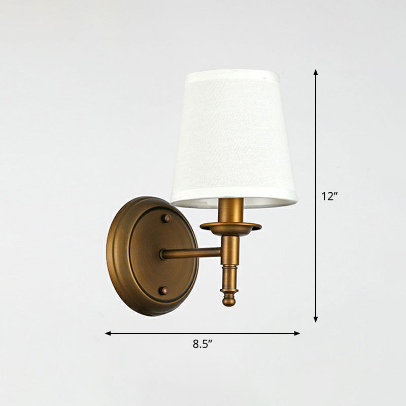 Minimalistische Kegelschirm Wandbeleuchtung Stoff 1 Kopf Nachttisch Wandmontierte Leselampe | Brehn