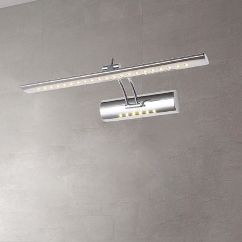 Nickelfinish lineare Wandleuchte zeitgenössisch 16"/21.5" Breite LED metallische Makeup-Beleuchtung in Weiß/warmem Licht