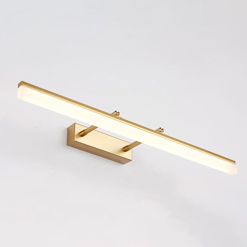 16"/19.5" W Rechte Wandlampe Beleuchtung Moderner Stil Acryl LED Badezimmer Waschbecken Leuchte in Gold, Warm/Weiß Licht | Brehn
