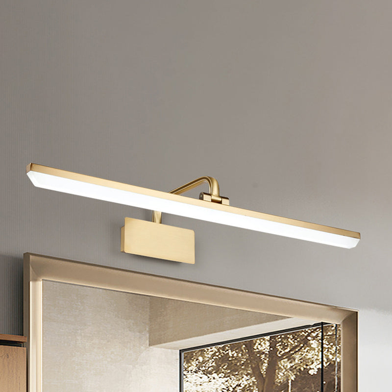 LED Wandleuchte für den Innenbereich mit ultra-dünnem Acrylschirm, gebürstete Messing-Wandleuchte in warm/weißem Licht, 16"/19,5" B | Brehn