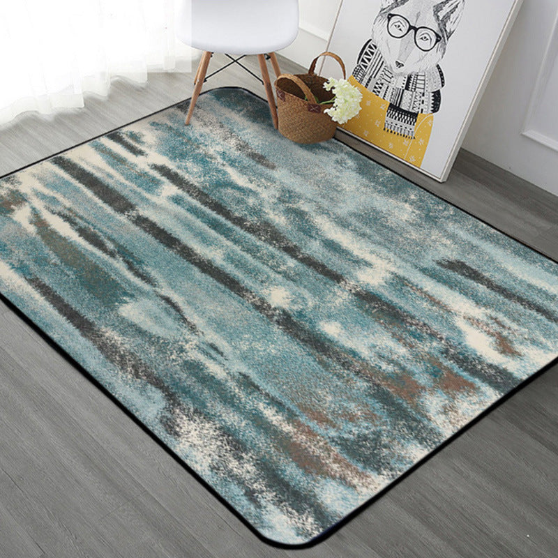 Brehn | Nordic Abstract Bedruckter Teppich Mehrfarbig Polyester Bereichsteppich Rutschfeste Rückseite Haustierfreundlicher Innenraumteppich für das Wohnzimmer