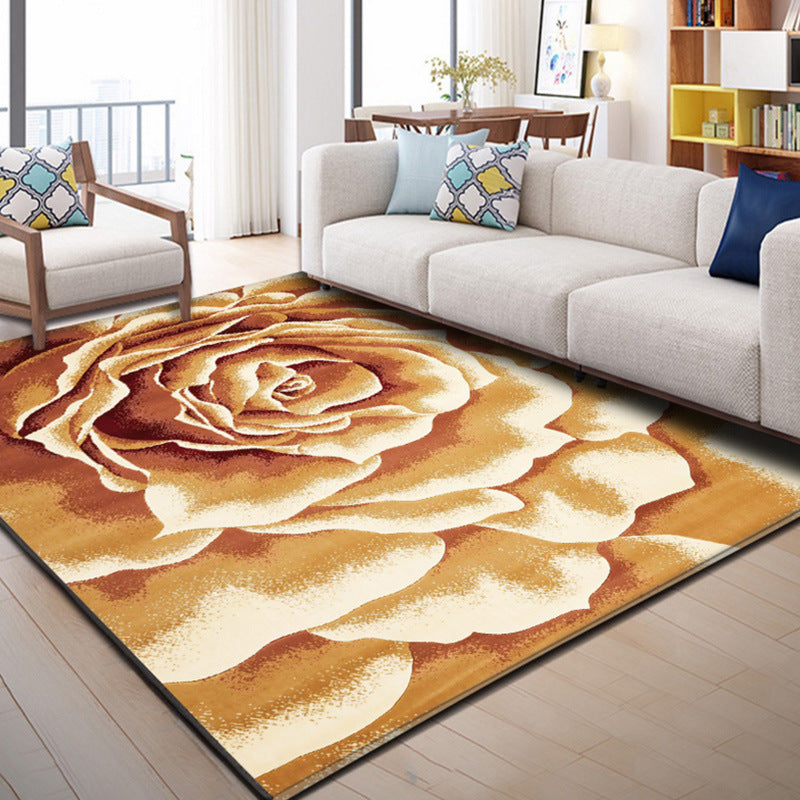 Brehn | Nordic Abstract Bedruckter Teppich Mehrfarbig Polyester Bereichsteppich Rutschfeste Rückseite Haustierfreundlicher Innenraumteppich für das Wohnzimmer