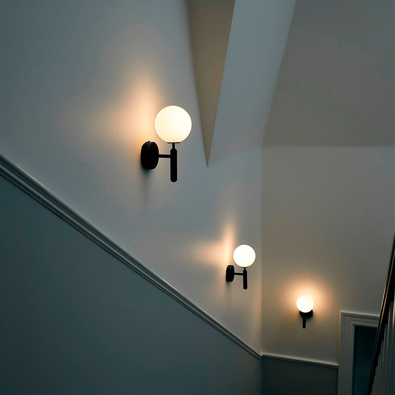 Ball Treppenwand Lichtarmatur Glas Ein-Birne Einfacher Stil Wand Sconce Beleuchtung | Brehn