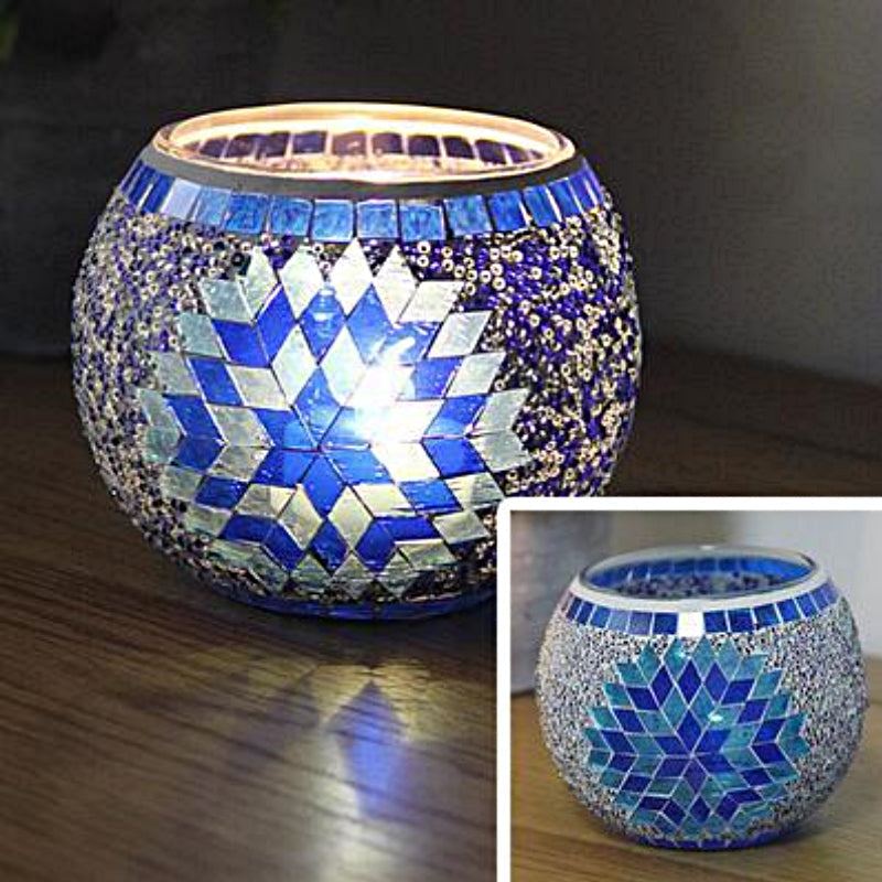 Europäischer Retro Glas Mosaik Teelichthalter