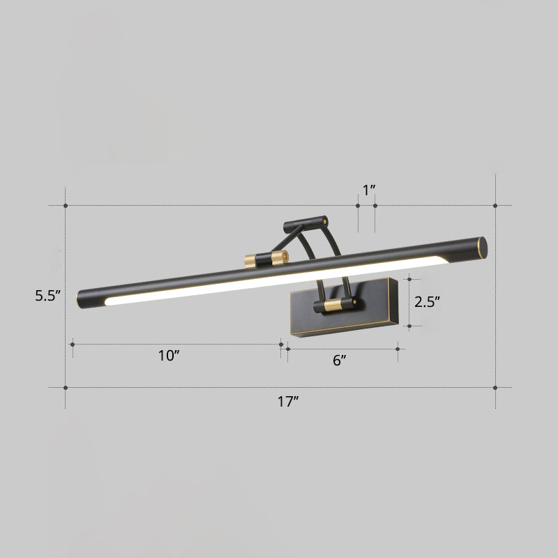 Minimalistische röhrenförmige Vanity-Leuchte Acryl LED-Wandmontage Lampe mit 3-gelenkigem Schwenkarm | Brehn