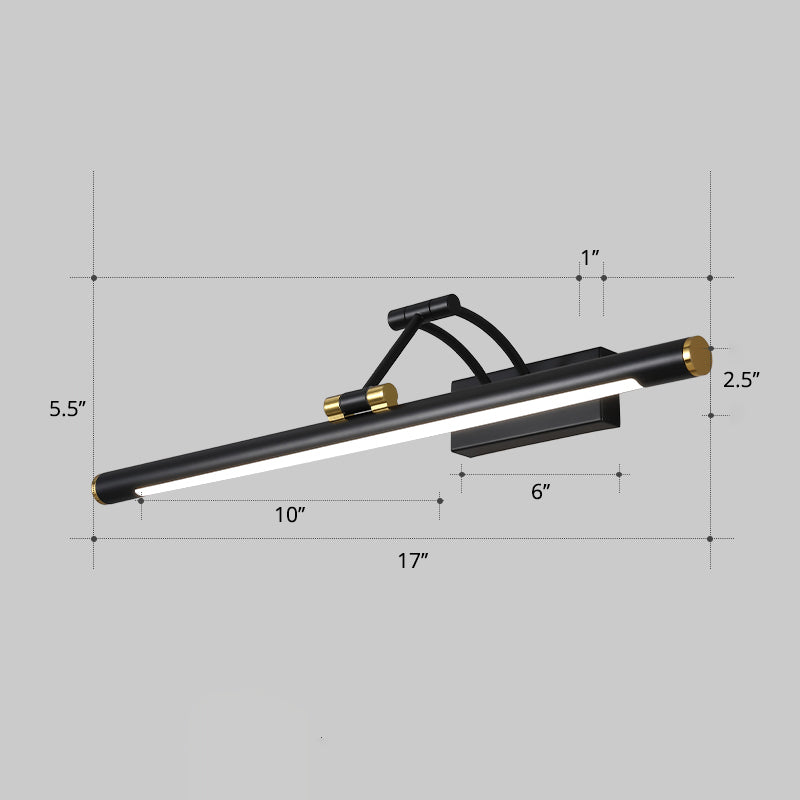 Minimalistische röhrenförmige Vanity-Leuchte Acryl LED-Wandmontage Lampe mit 3-gelenkigem Schwenkarm | Brehn