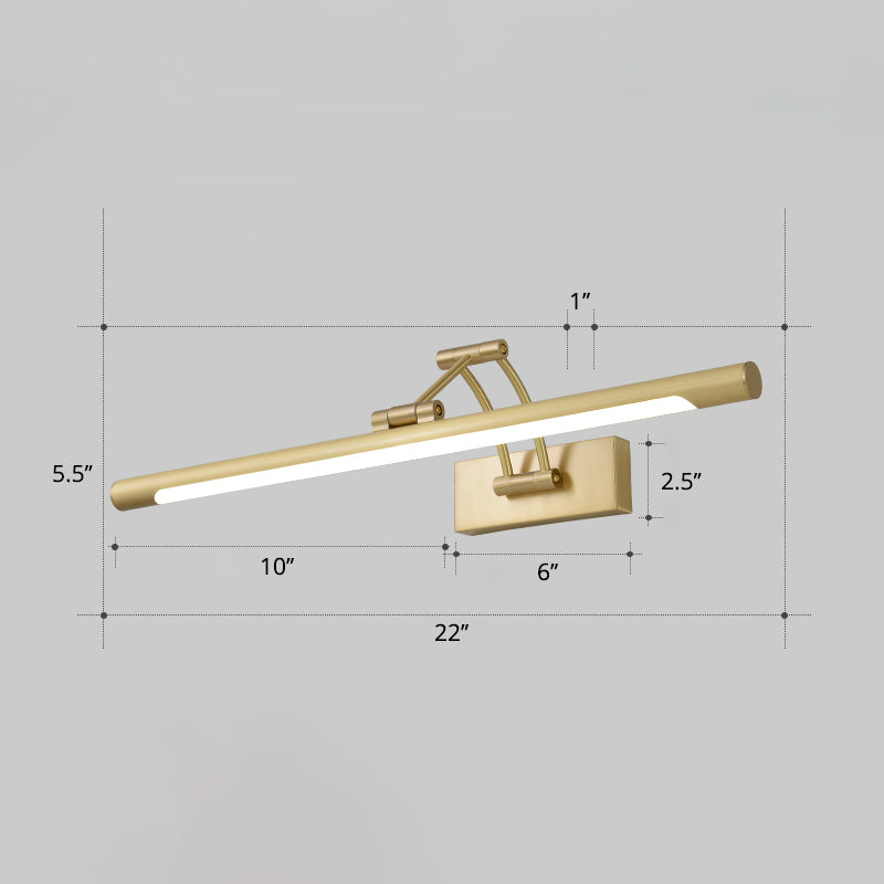 Minimalistische röhrenförmige Vanity-Leuchte Acryl LED-Wandmontage Lampe mit 3-gelenkigem Schwenkarm | Brehn