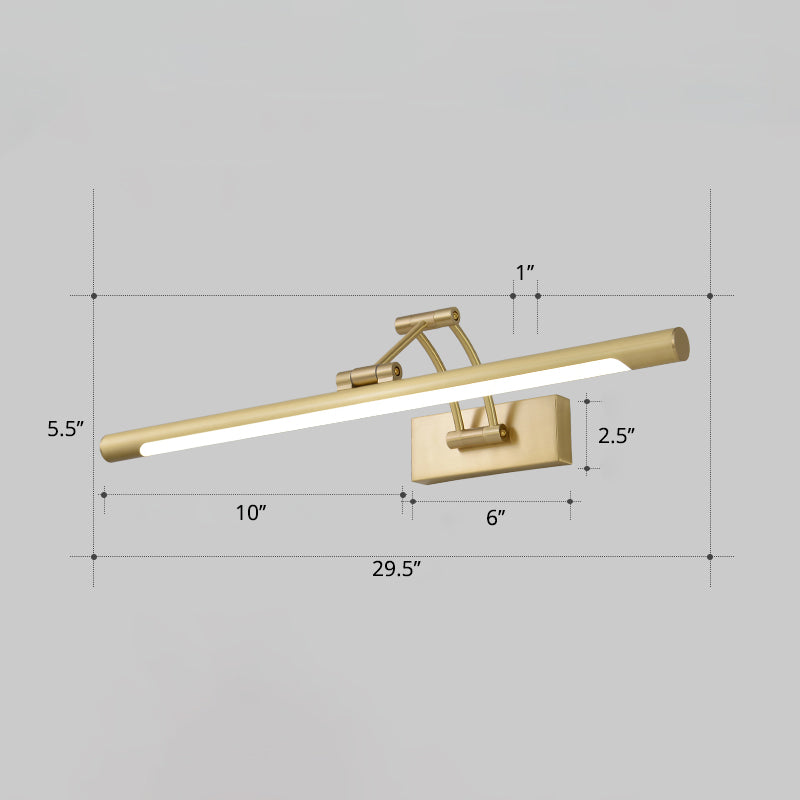 Minimalistische röhrenförmige Vanity-Leuchte Acryl LED-Wandmontage Lampe mit 3-gelenkigem Schwenkarm | Brehn
