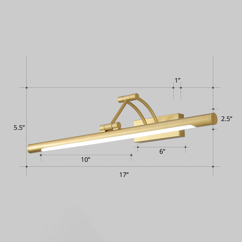 Minimalistische röhrenförmige Vanity-Leuchte Acryl LED-Wandmontage Lampe mit 3-gelenkigem Schwenkarm | Brehn