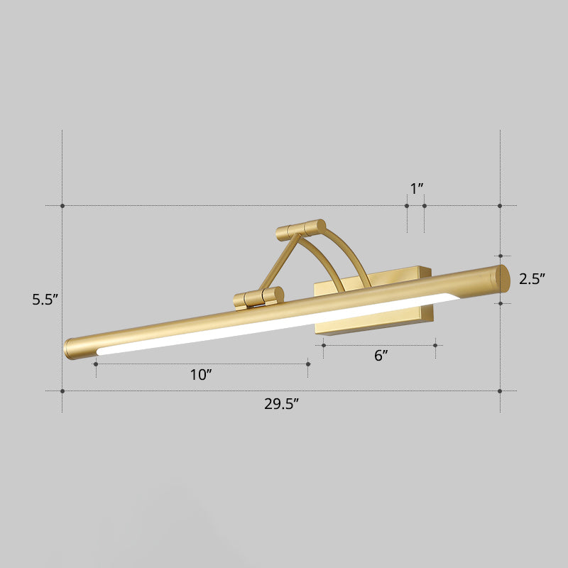 Minimalistische röhrenförmige Vanity-Leuchte Acryl LED-Wandmontage Lampe mit 3-gelenkigem Schwenkarm | Brehn