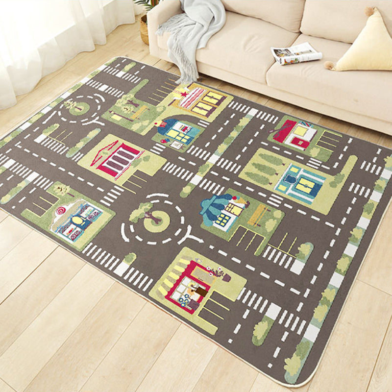 Brehn | Lieve auto bedrukte tapijt Multi-kleur katoenmengsel gebied tapijt antislip vlekbestendig gemakkelijk te onderhouden binnen tapijt voor kinderen