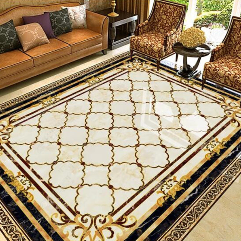 Brehn | Multicolor novel carpet made of cotton blend with checkered pattern, non-slip, pet-friendly interior carpet for the living room