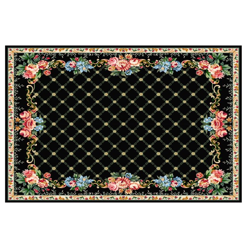 Brehn | Multicolor novel carpet made of cotton blend with checkered pattern, non-slip, pet-friendly interior carpet for the living room