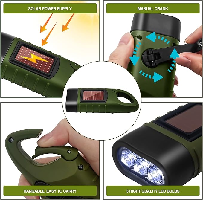 BrightTrail Solar-Handkurbel-LED-Taschenlampe | Brehn