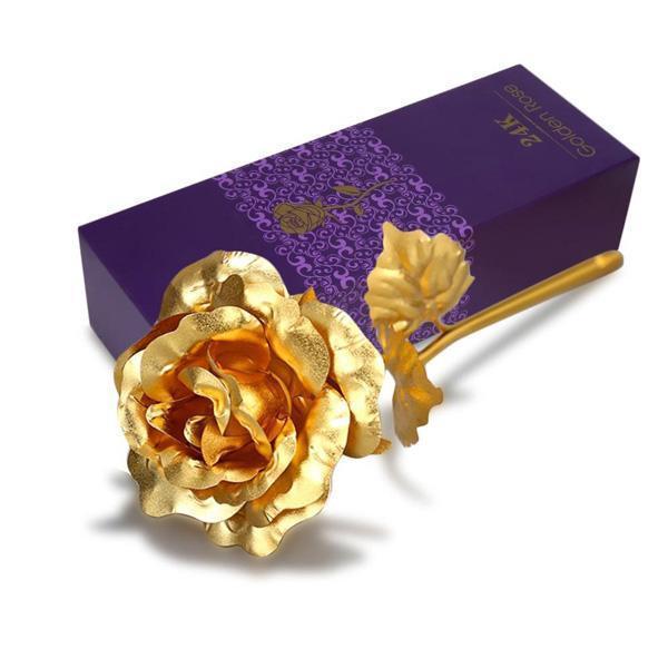 24K Gold Foil Rose mit Box | Brehn