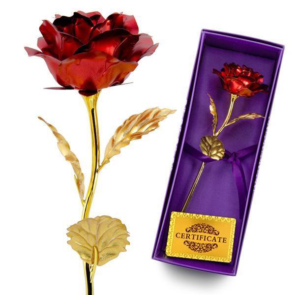 24K Gold Foil Rose mit Box | Brehn