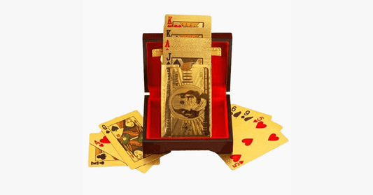24-karätig vergoldete Spielkarten mit optionalem Etui