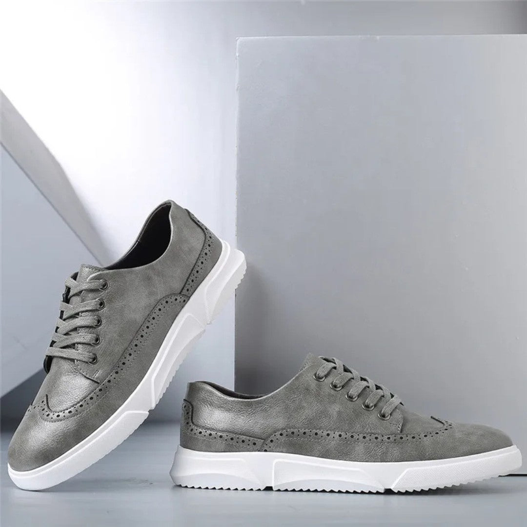 Leder Brogue Sneaker mit Gummisohle