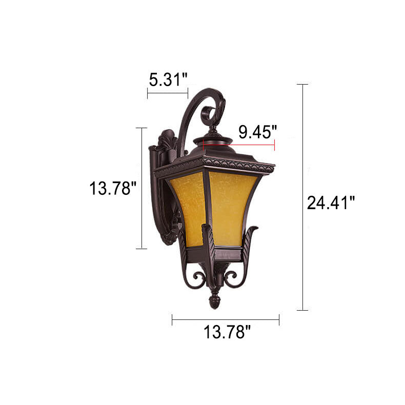 Europäischer Stil Retro Aluminium Wasserdicht Außen 1-Licht Wandlampe | Brehn