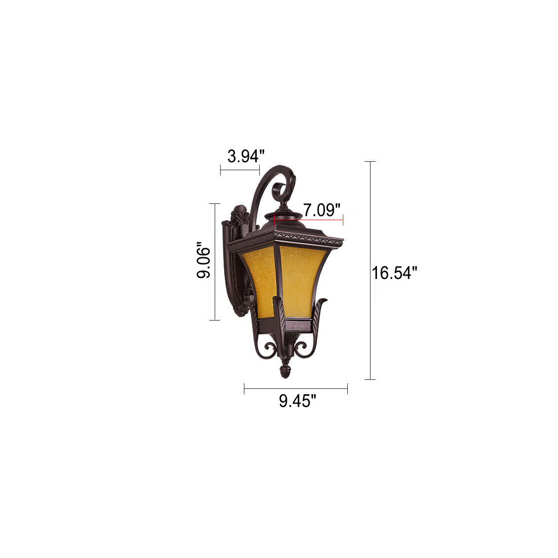 Europäischer Stil Retro Aluminium Wasserdicht Außen 1-Licht Wandlampe | Brehn