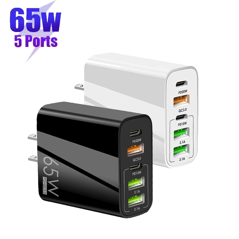 Multi-Port-Adapter 65W Schnellladegerät - US-Standard | Brehn