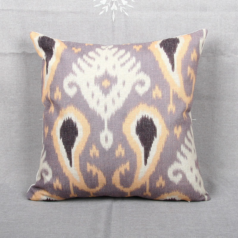Ikat-Print Quadrat Decorative Throw Kissenbezug mit verborgener Reißverschluss