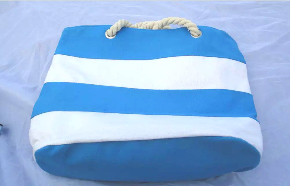 Stilvolle Strandtasche Aus Strapazierfähigem Segeltuch mit Einzigartigem Seilgriff Brehn