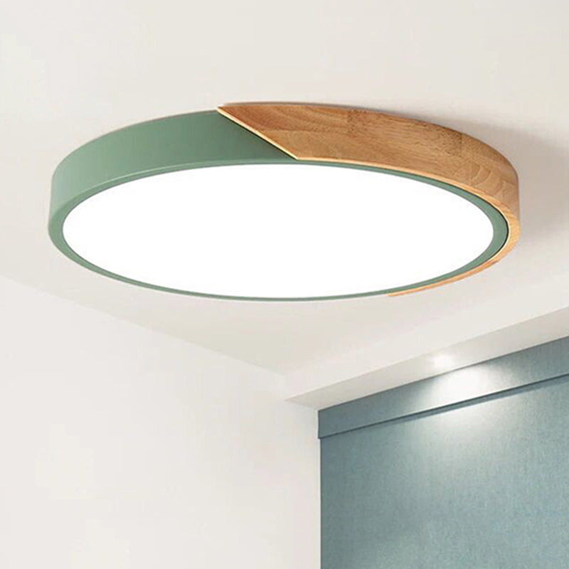 Moderne LED-Deckenleuchte fürs Schlafzimmer – Energiesparende Einbauleuchte aus Acryl und Metall, verschiedene Farben