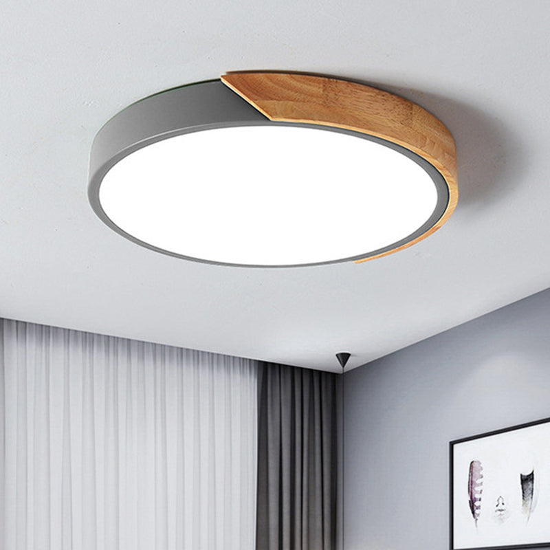Moderne LED-Deckenleuchte fürs Schlafzimmer – Energiesparende Einbauleuchte aus Acryl und Metall, verschiedene Farben