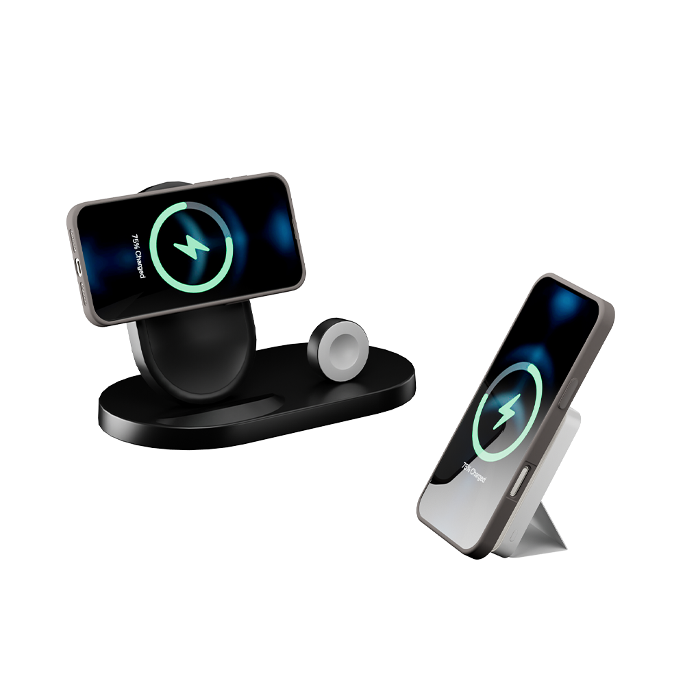 Brehn | LuxuraGrip Tri-Fold MagSafe Ständer | Eleganter 3-in-1 Telefonring, Ständer und Griff für ultimativen Komfort