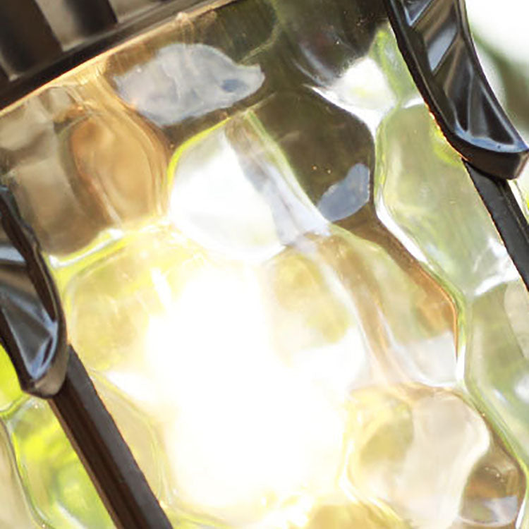 Traditionelle europäische Zylinderlaterne Aluminium Glas 1-Licht Außenwandlampe für Außenpatio | Brehn