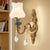 Vase Weißes Glas Wandlampe Nordisches Wohnzimmer 1/2 Köpfe Messing Wandleuchte