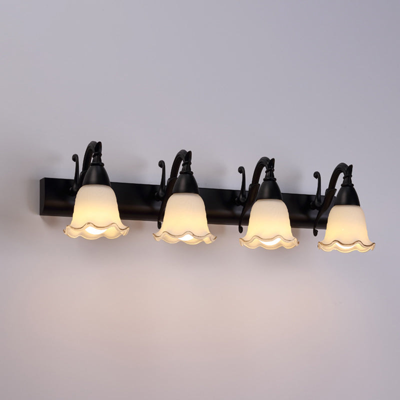 2 Lichter Badezimmerleuchte Amerikanische wasserdichte Lampe über Spiegel in weißem Glasschirm | Brehn