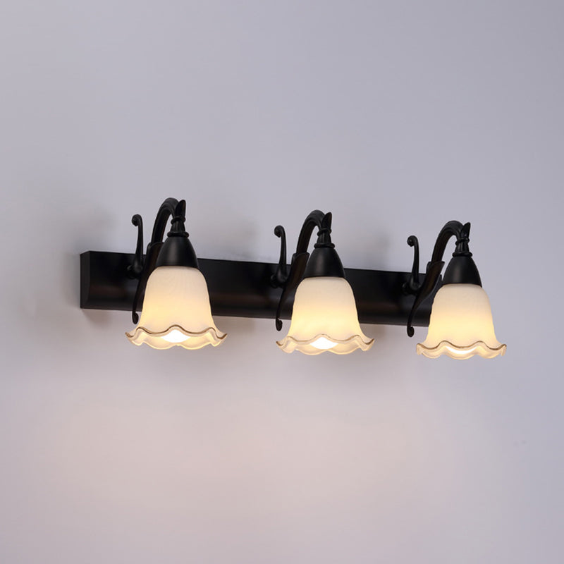 2 Lichter Badezimmerleuchte Amerikanische wasserdichte Lampe über Spiegel in weißem Glasschirm | Brehn