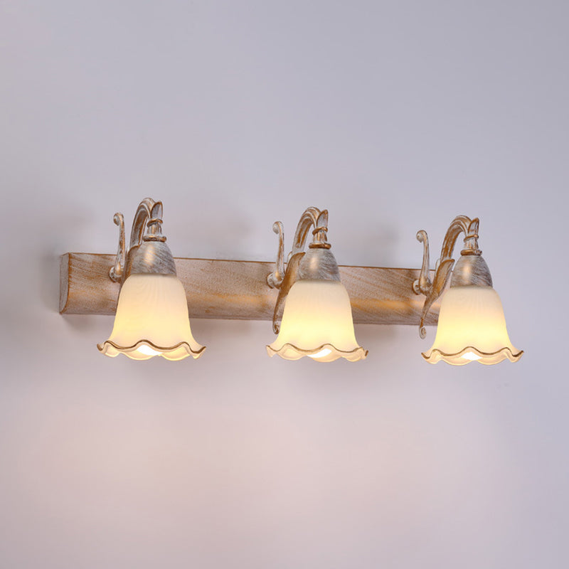 2 Lichter Badezimmerleuchte Amerikanische wasserdichte Lampe über Spiegel in weißem Glasschirm | Brehn