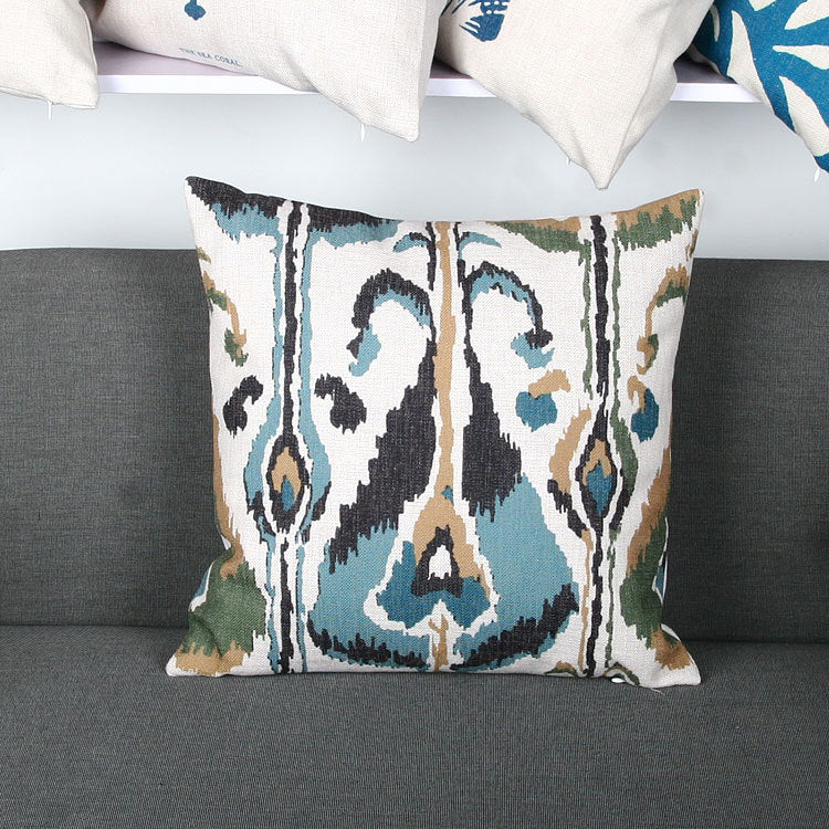 Ikat-Print Quadrat Decorative Throw Kissenbezug mit verborgener Reißverschluss