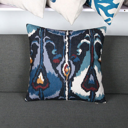 Ikat-Print Quadrat Decorative Throw Kissenbezug mit verborgener Reißverschluss
